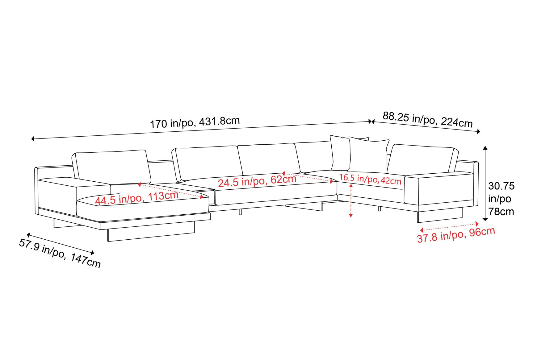 Valencia Alessandro Top calidad de piel, Sofa Modular