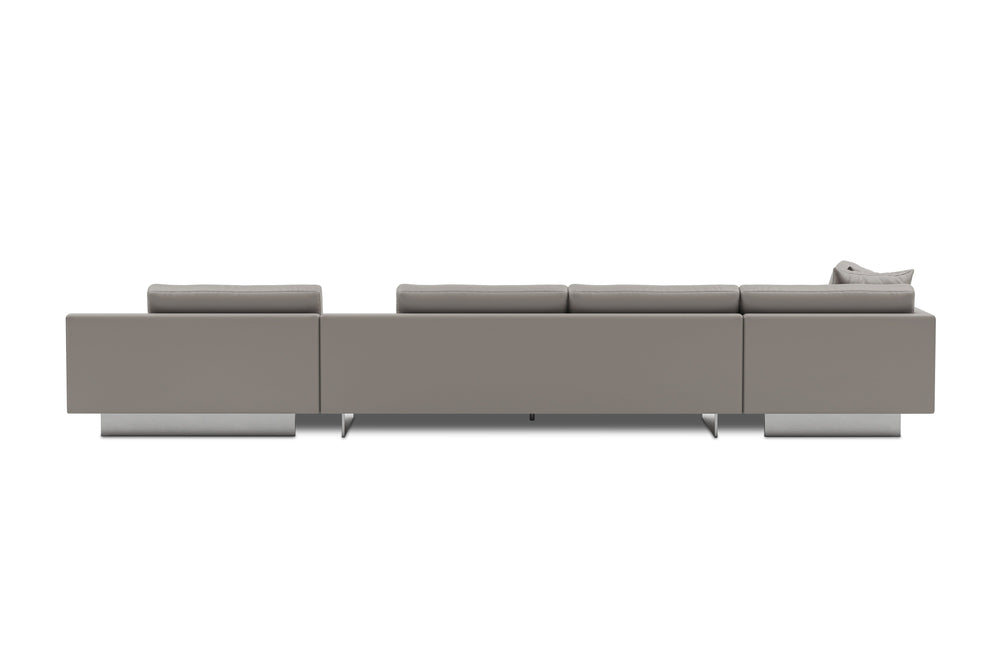 Valencia Alessandro Top calidad de piel, Sofa Modular con extensión Derecho, Modern Grey