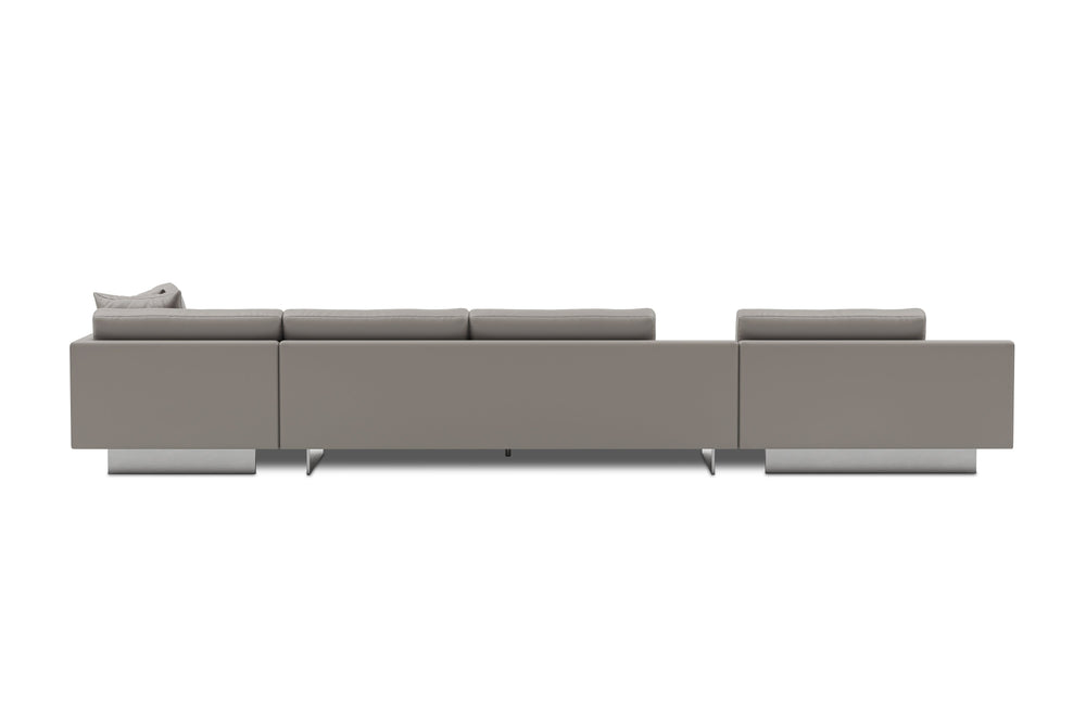 Valencia Alessandro Top calidad de piel, Sofa Modular con extensión Izquierdo, Modern Grey