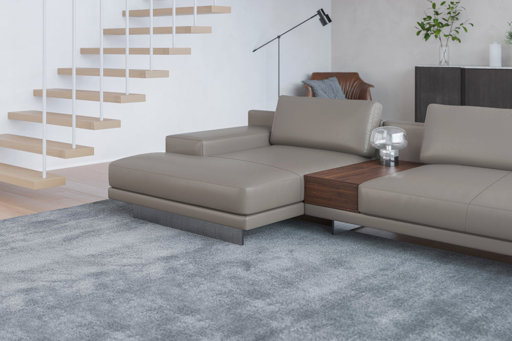 Valencia Alessandro Top calidad de piel, Sofa Modular con extensión Izquierdo, Modern Grey
