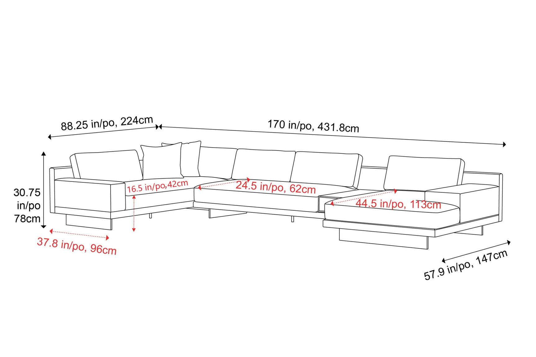 Valencia Alessandro Top calidad de piel, Sofa Modular
