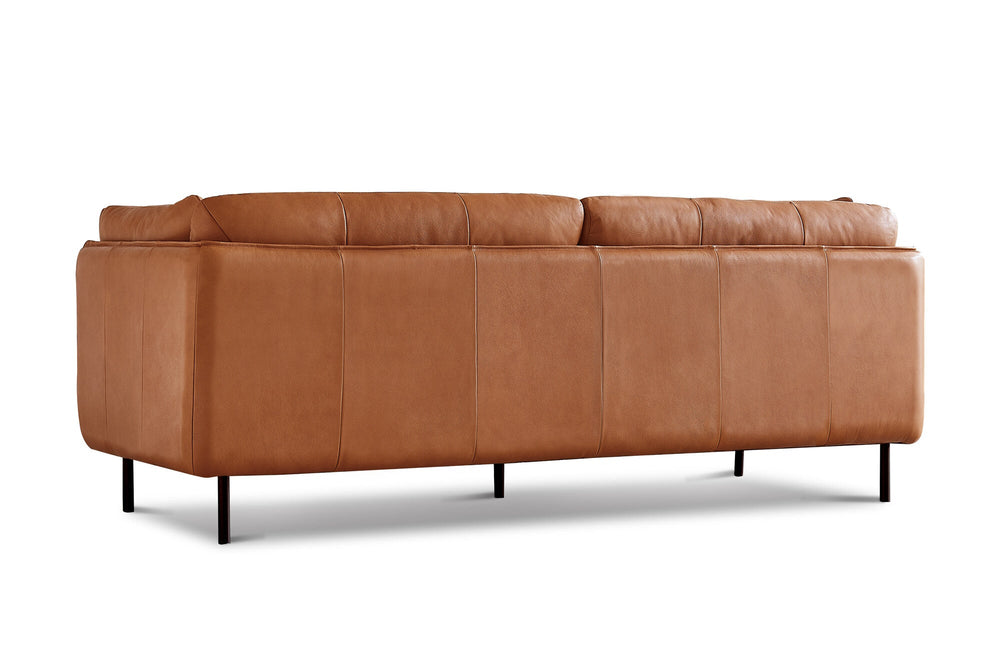 Valencia Chloe Sofa de piel 3 Cuerpos, Cognac