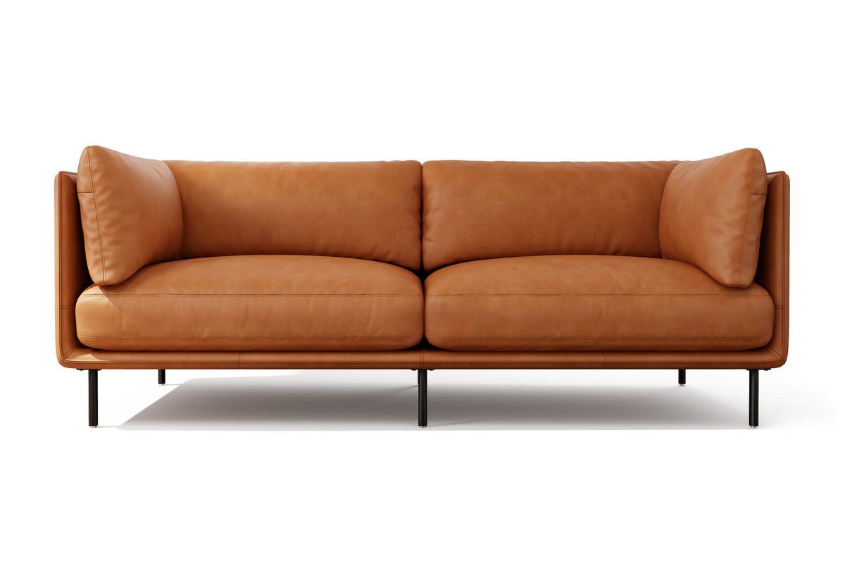 Valencia Chloe Sofa de piel 2 Cuerpos (Loveseat), Cognac