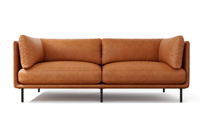 Valencia Chloe Sofa de piel 2 Cuerpos (Loveseat), Cognac